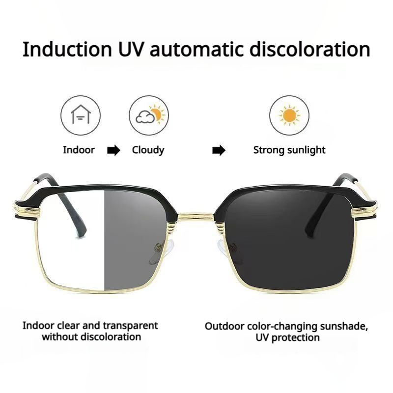 Smart Auto-Focus Anti-Fatigue & Photochromic Progressives(+1.0~+7.0) Blue Light Reading Glasses