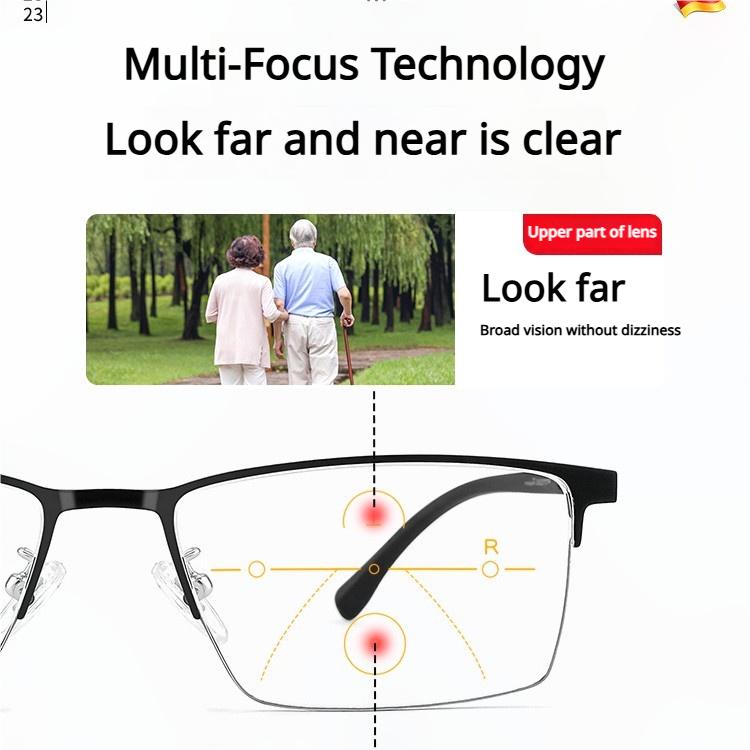 Ultra-lightweight anti-blue light integrated Progressive reading glasses