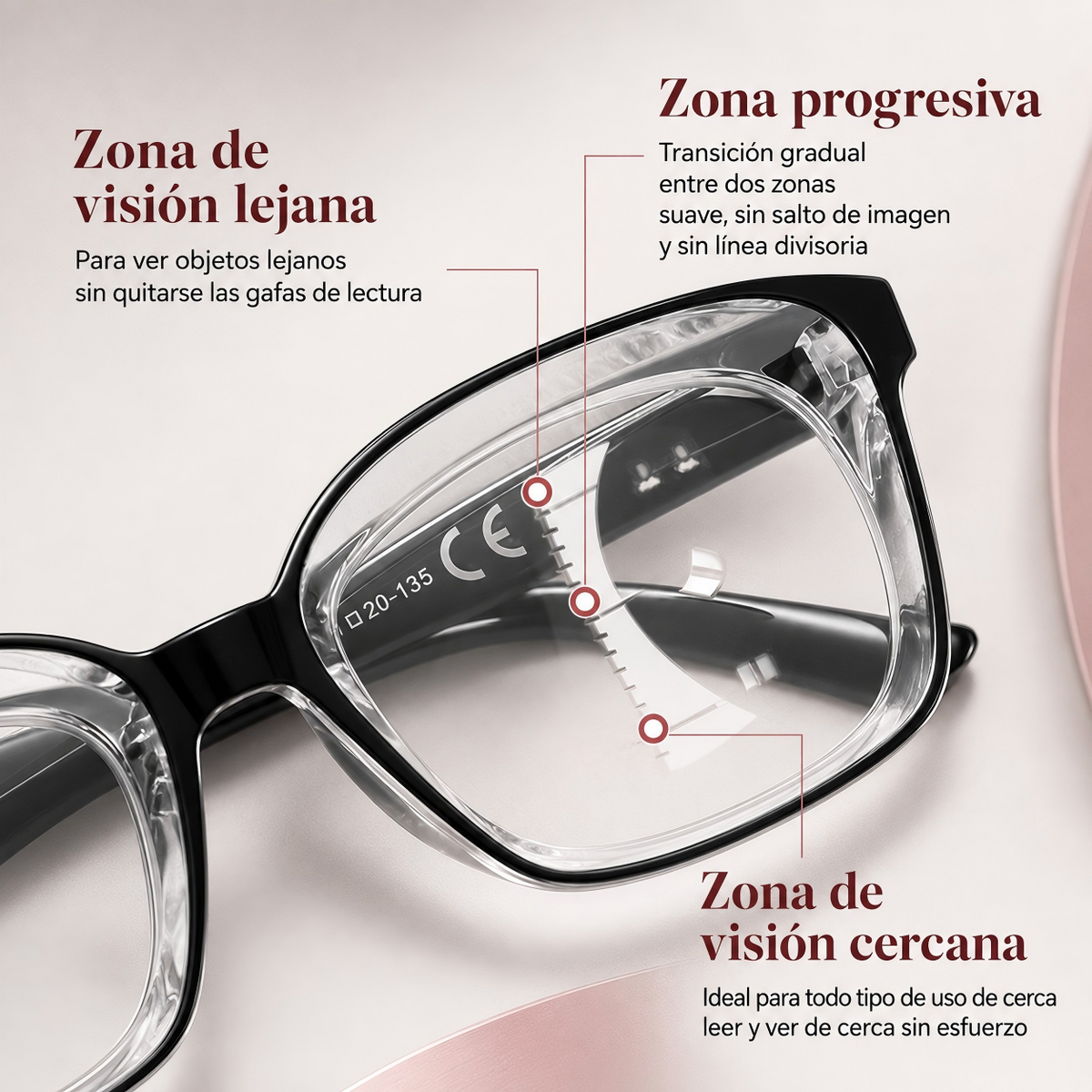 German Technological Marvel! Anti-Blue Light Photochromic Progressive Glasses (+1.0~+7.0)