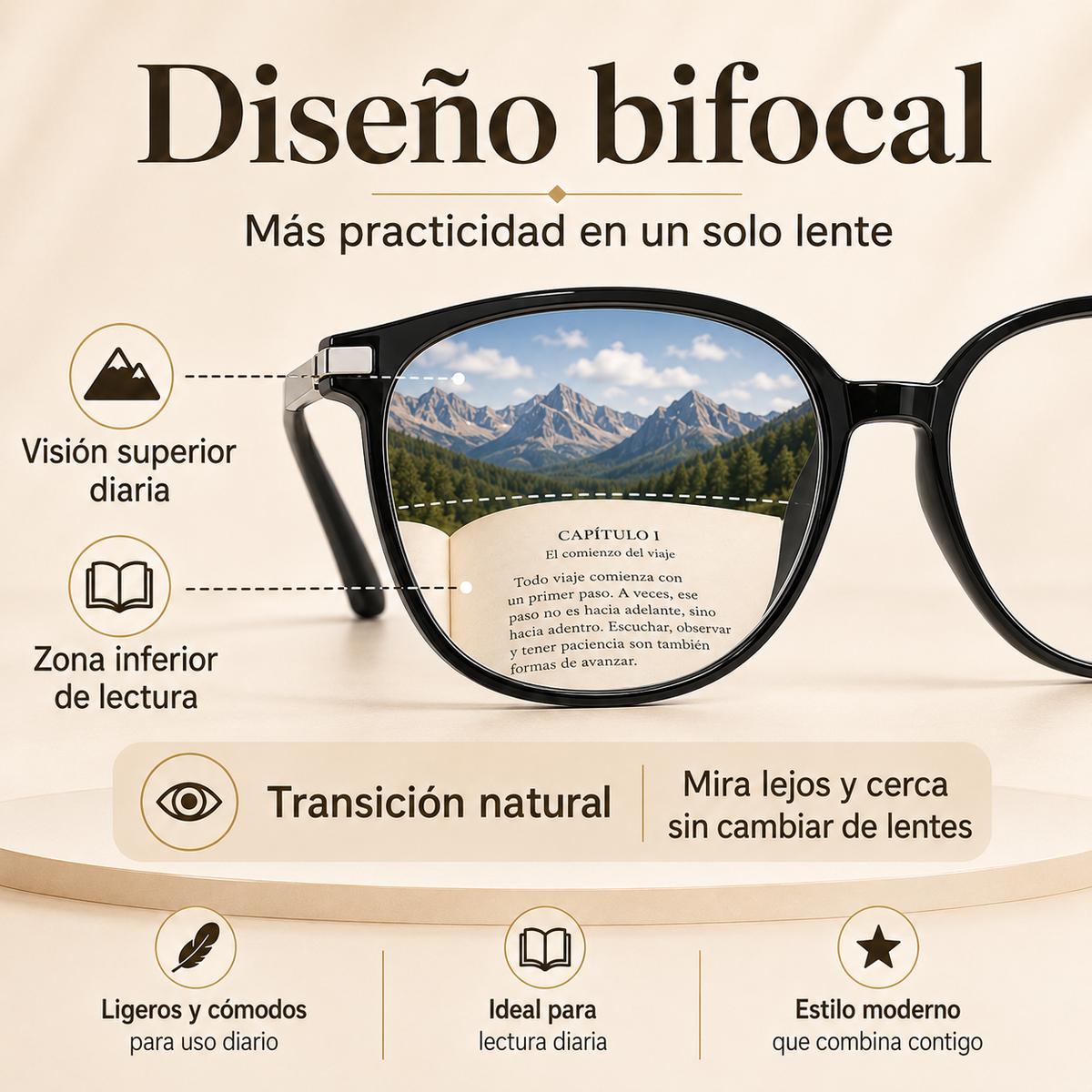 ¡Maravilla tecnológica óptica! Lentes de lectura bifocales fotocromáticos unisex ultraligeros (+1.0~+7.0)