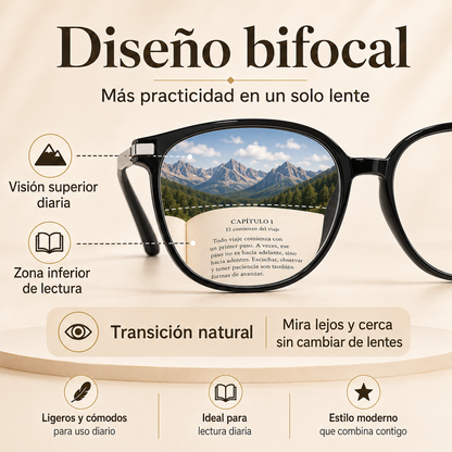 ¡Maravilla tecnológica óptica! Lentes de lectura bifocales fotocromáticos unisex ultraligeros (+1.0~+7.0)