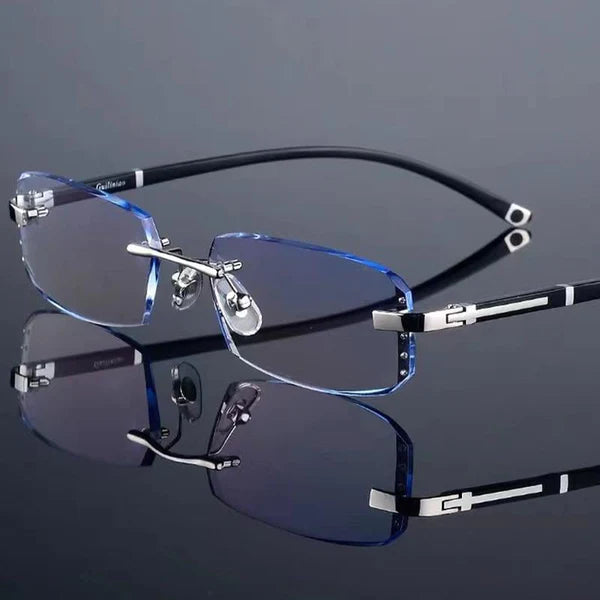 Fashion Diamond Rimless Blue Light Auto-Focus(+1.0~+7.0) Progressives Glasses