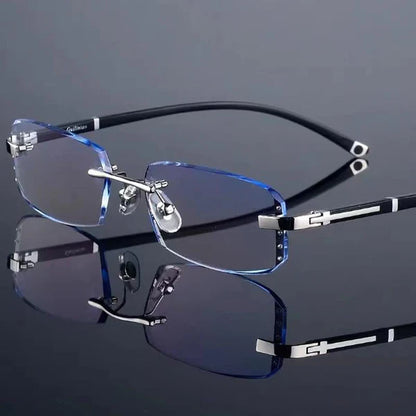 Fashion Diamond Rimless Blue Light Auto-Focus(+1.0~+7.0) Progressives Glasses