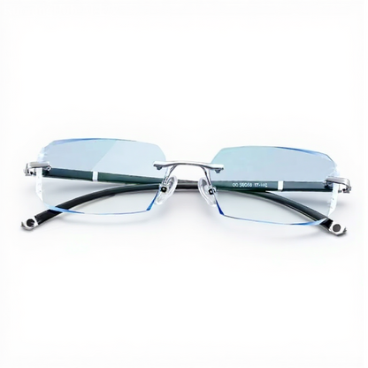 Fashion Diamond Rimless Blue Light Auto-Focus(+1.0~+7.0) Progressives Glasses
