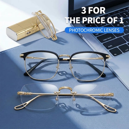 Vea de Cerca y de Lejos al Instante | Gafas de Lectura Progresivas Ultraligeras (+1.0 ~ +4.0) — Compre 1 y Llévate 3